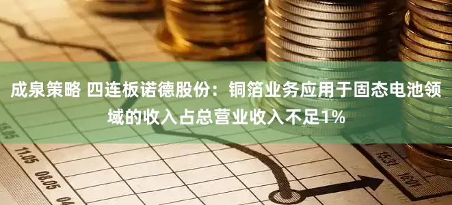成泉策略 四连板诺德股份：铜箔业务应用于固态电池领域的收入占总营业收入不足1%